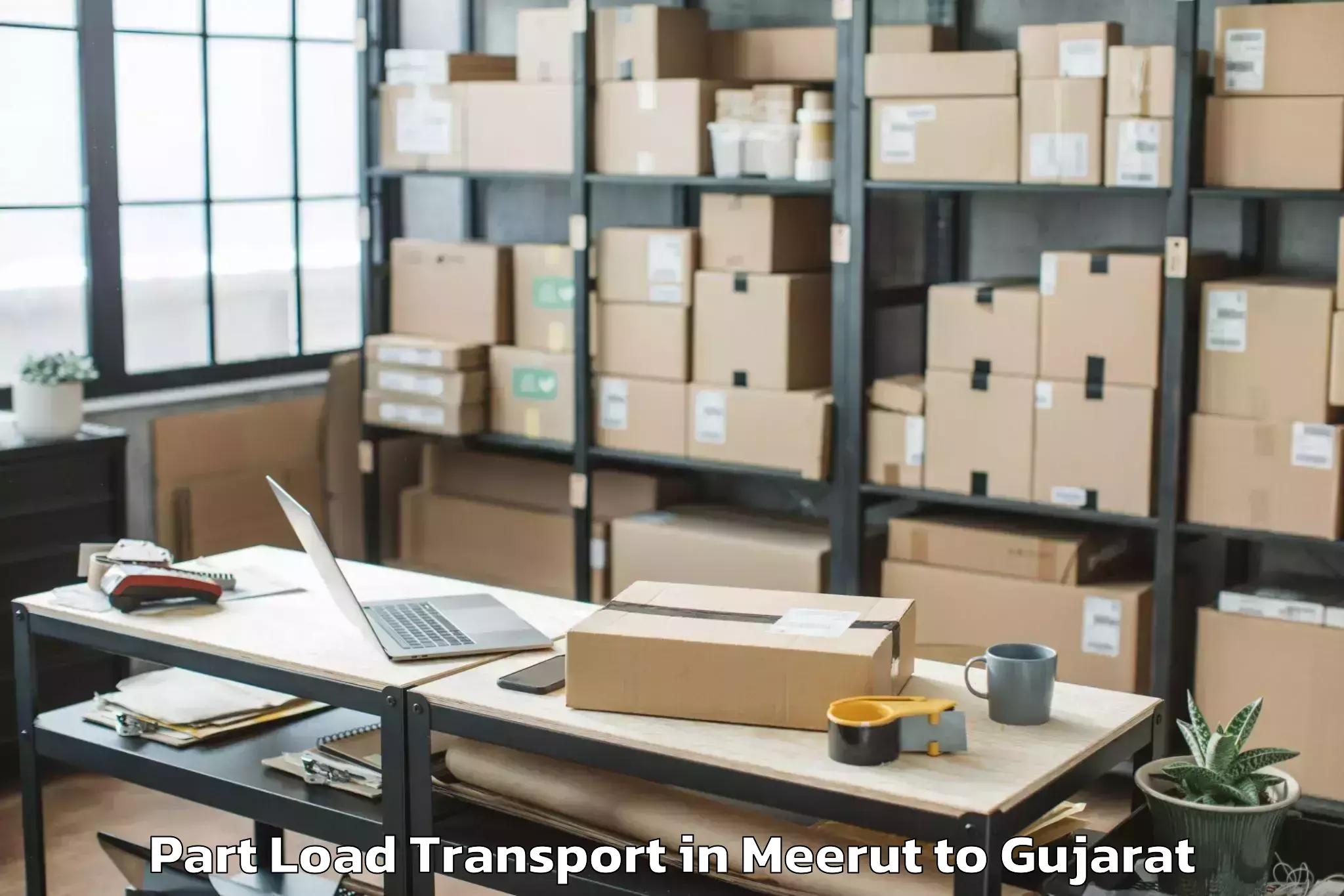 Book Meerut to Malpur Part Load Transport Online